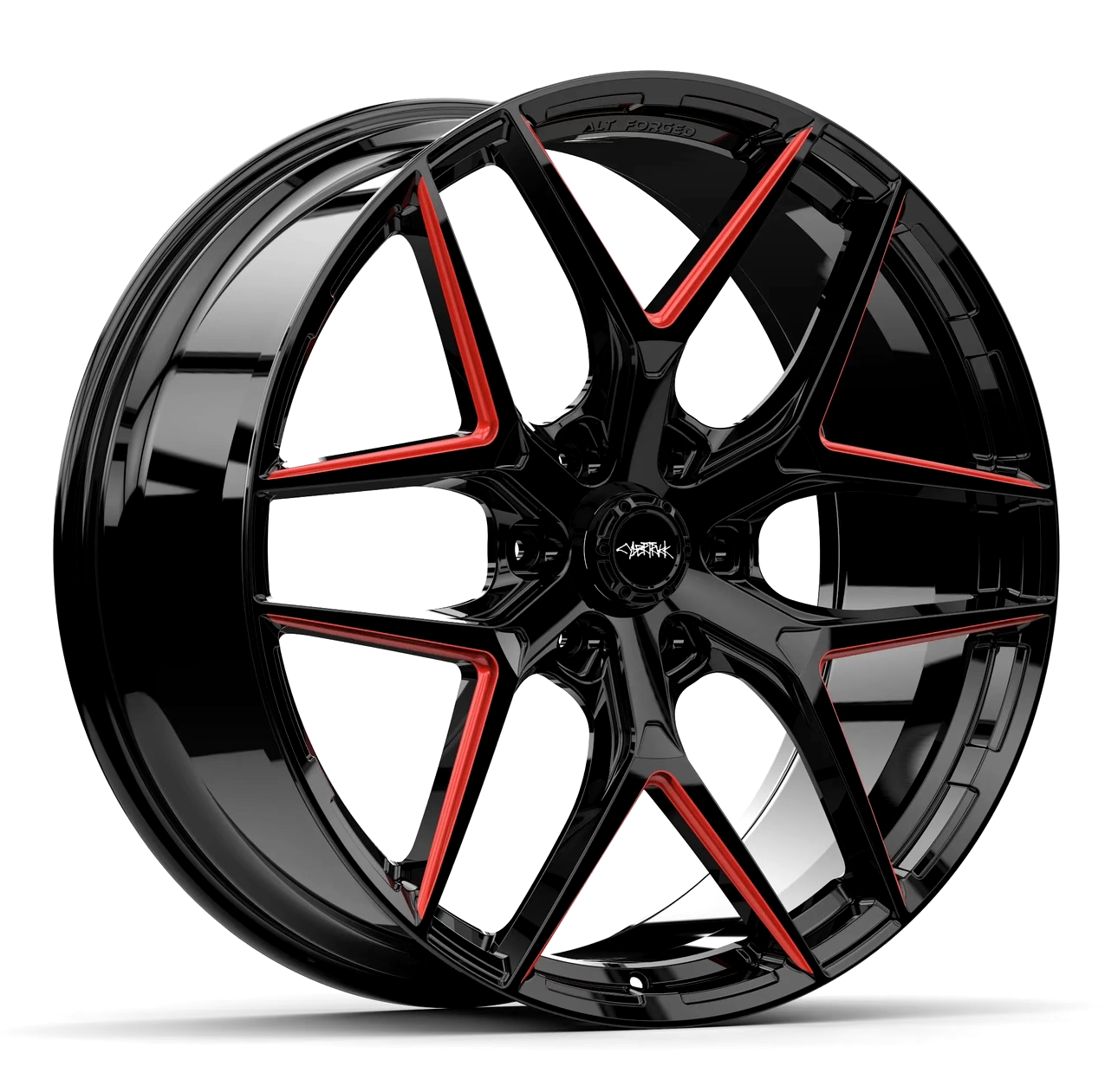 24" 24x10 ALT PL7 Full Forged Gloss Black Tesla Cyber Truck Cybertruck wheels