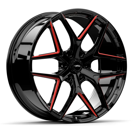 24" 24x10 ALT PL7 Full Forged Gloss Black Tesla Cyber Truck Cybertruck wheels