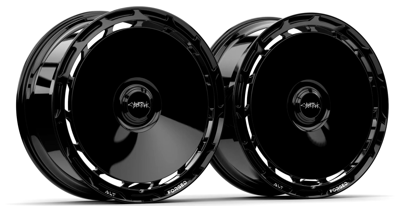 24" 24x10 ALT PL10 Full Forged Gloss Black Tesla Cyber Truck Cybertruck wheels